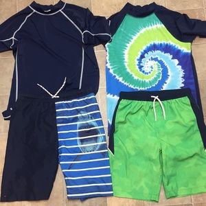 2 Sets of Lands End Swim Gear (tops/bottoms), L